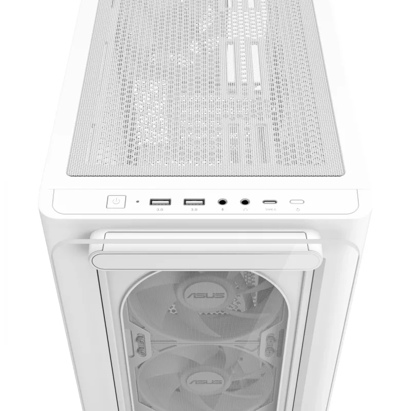 ASUS A23 PLUS TG ARGB WHITE, PC, bianco, micro ATX, Mini-ITX, Multi, 16,5 cm, 38 cm