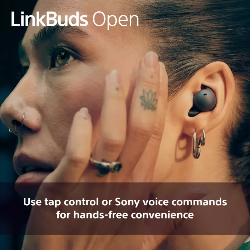 Cuffie Sony LinkBuds Open WFL910B — wireless Bluetooth in-ear, 20–20.000 Hz, portata 10 m, 63 g, nero
