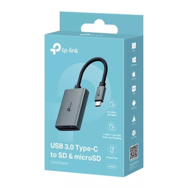 Lettore di schede TP-Link UA430C USB 3.2 Gen 1 (3.1 Gen 1) Type-C grigio