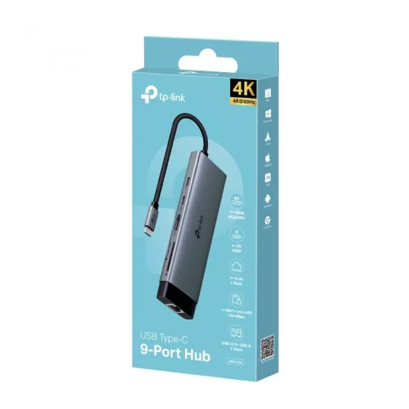 Hub di interfacce TP-Link UH9120C USB 3.2 Gen 1 (3.1 Gen 1) Type-C 5000 Mbit/s