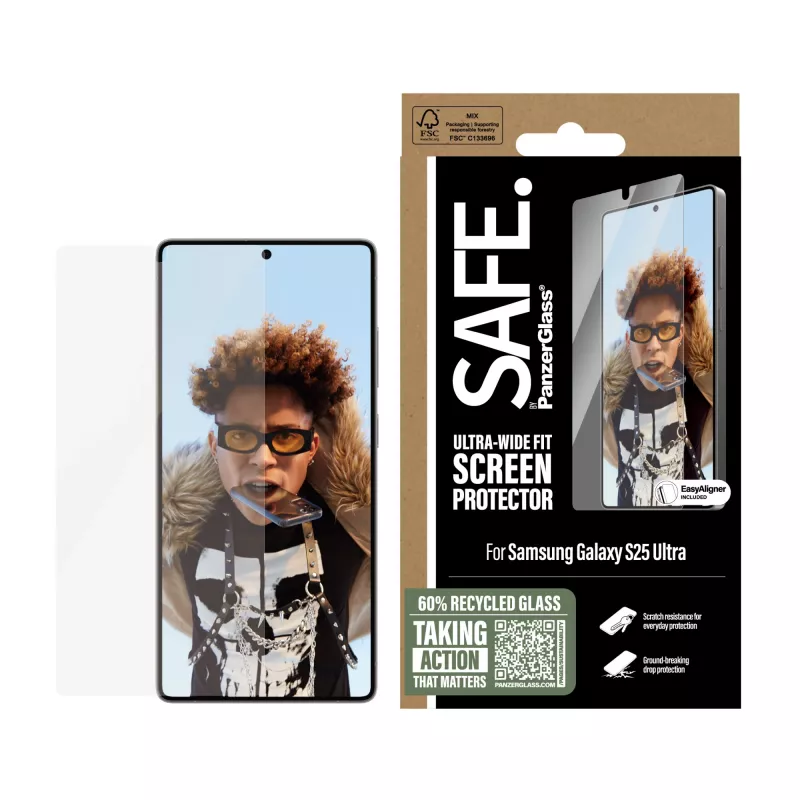 PanzerGlass SAFE. by ® protezione schermo Samsung Galaxy S25 Ultra | Ultra-Wide Fit con EasyAligner