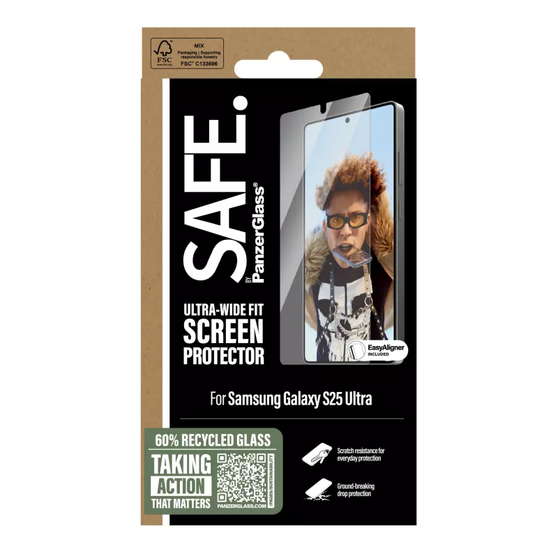 PanzerGlass SAFE. by ® protezione schermo Samsung Galaxy S25 Ultra | Ultra-Wide Fit con EasyAligner