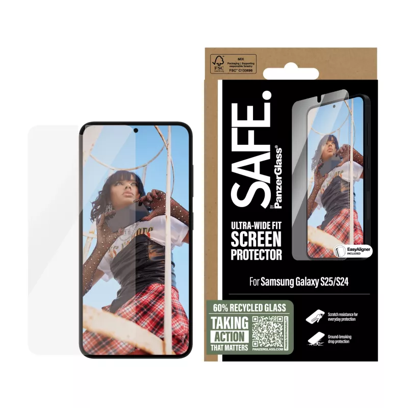 PanzerGlass SAFE. by ® pellicola protettiva Samsung Galaxy S25 | S24 | Ultra-Wide Fit con EasyAligner