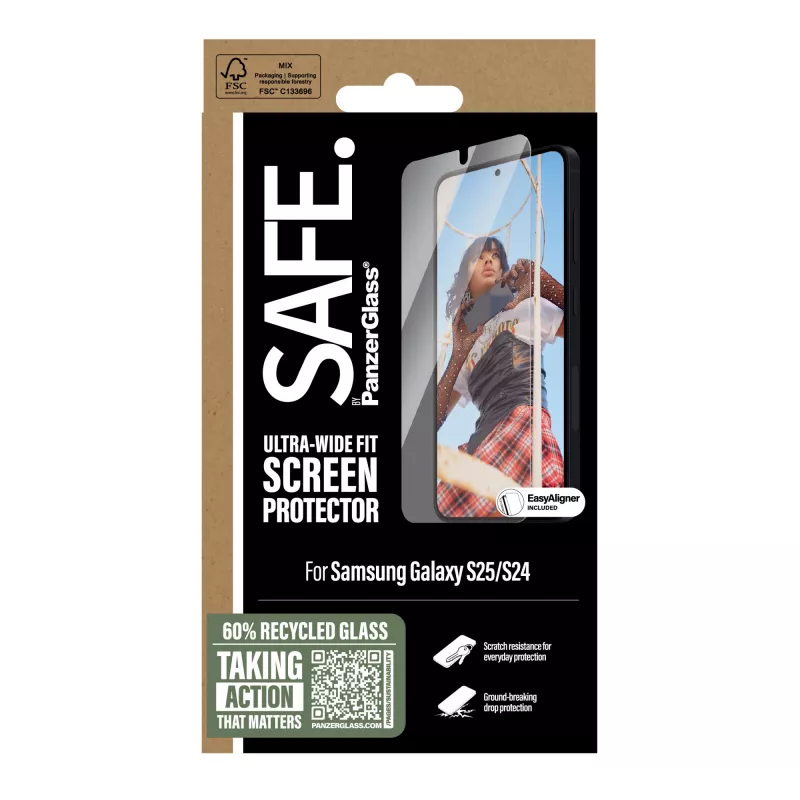 PanzerGlass SAFE. by ® pellicola protettiva Samsung Galaxy S25 | S24 | Ultra-Wide Fit con EasyAligner