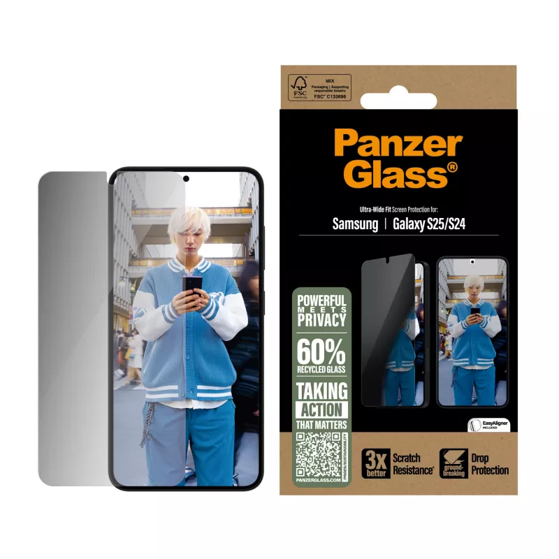 PanzerGlass® protezione schermo privacy Samsung Galaxy S25 | S24 | Ultra-Wide Fit