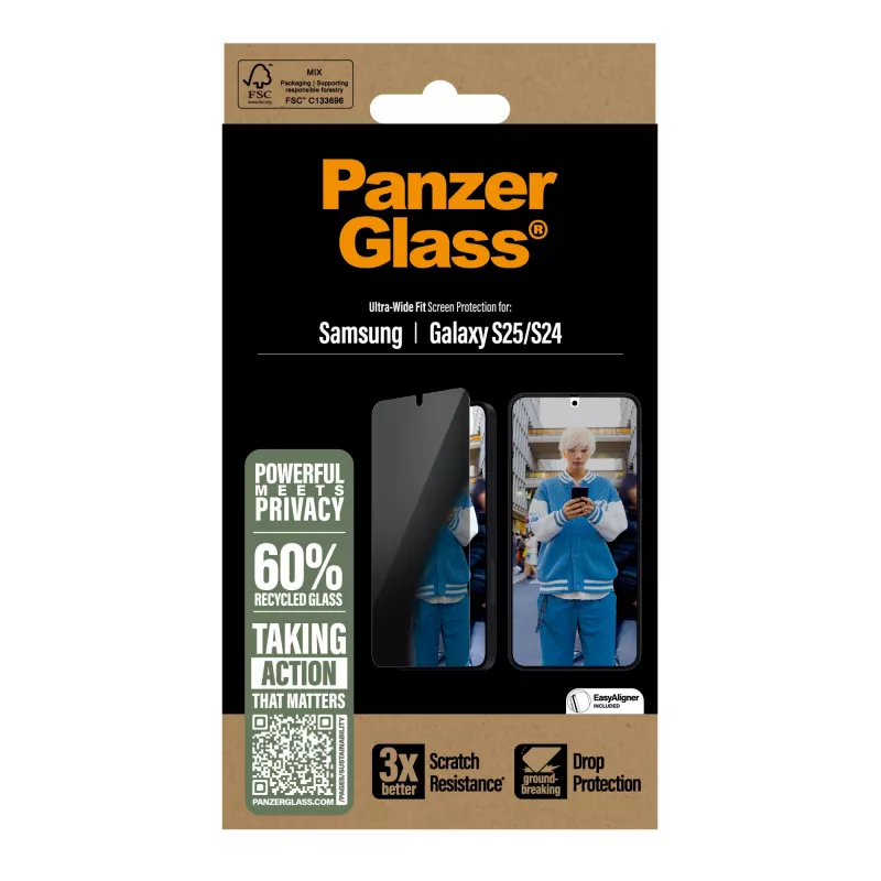 PanzerGlass® protezione schermo privacy Samsung Galaxy S25 | S24 | Ultra-Wide Fit