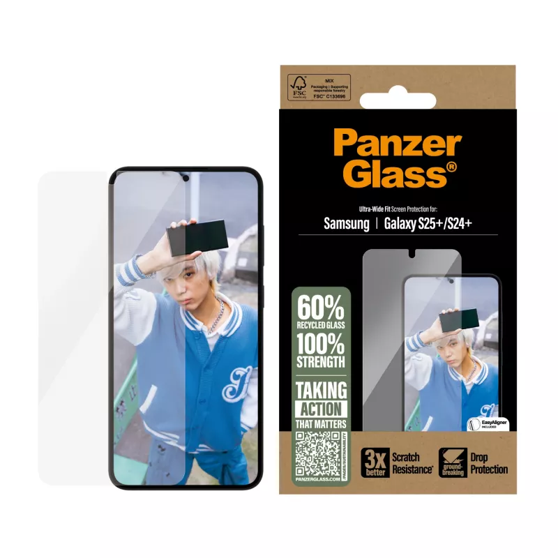 PanzerGlass® pellicola protettiva per Samsung Galaxy S25+ | S24+ | Ultra-Wide Fit