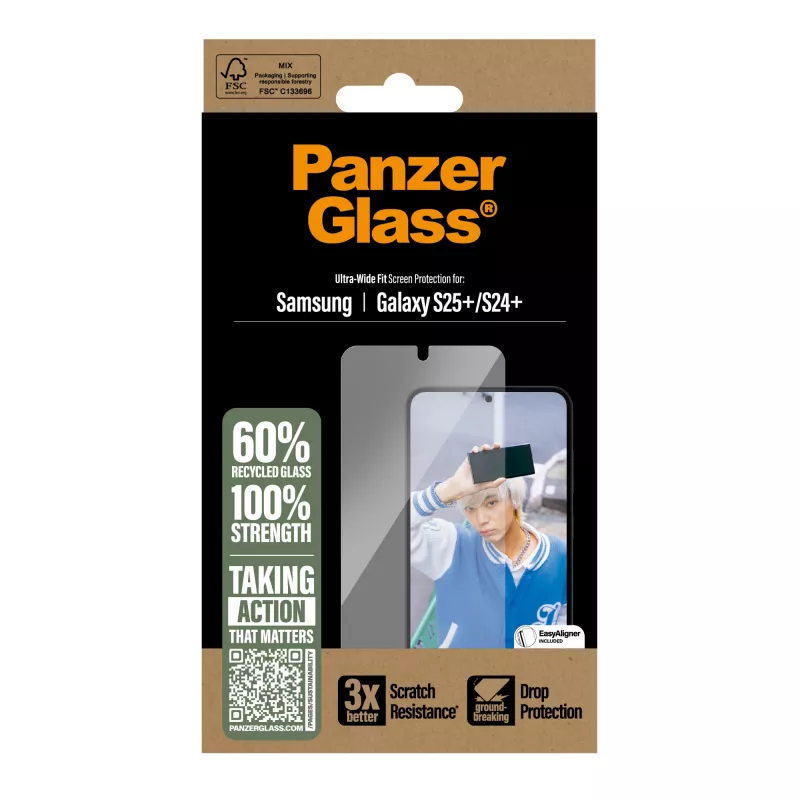 PanzerGlass® pellicola protettiva per Samsung Galaxy S25+ | S24+ | Ultra-Wide Fit