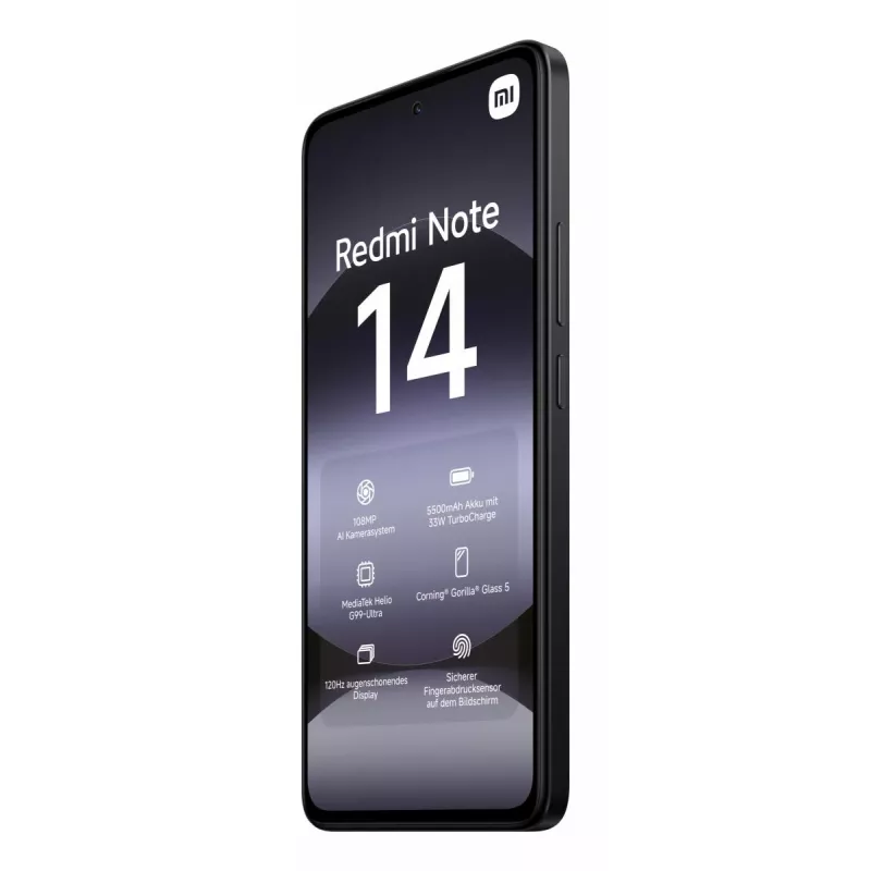 Smartphone Xiaomi Redmi Note 14 6,67 inch AMOLED 120Hz, 6 GB RAM, 128 GB, 108 MP, 5500 mAh, IP54, nero