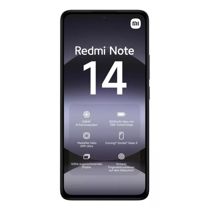 Smartphone Xiaomi Redmi Note 14 6,67 inch AMOLED 120Hz, 6 GB RAM, 128 GB, 108 MP, 5500 mAh, IP54, nero