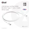 Club3D CAC-1572 cavo certificato USB 80 Gbps, da USB-C a USB-C, 240 W PD, 8K240Hz, 1,2 m, bianco
