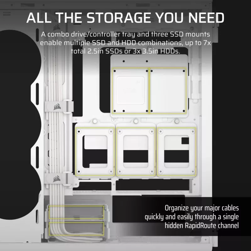 Case PC CORSAIR - 5000T Mid-Tower High-Performance - bianco