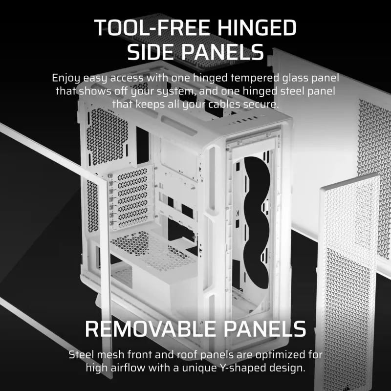 Case PC CORSAIR - 5000T Mid-Tower High-Performance - bianco