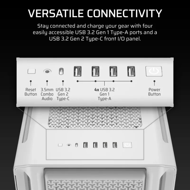 Case PC CORSAIR - 5000T Mid-Tower High-Performance - bianco