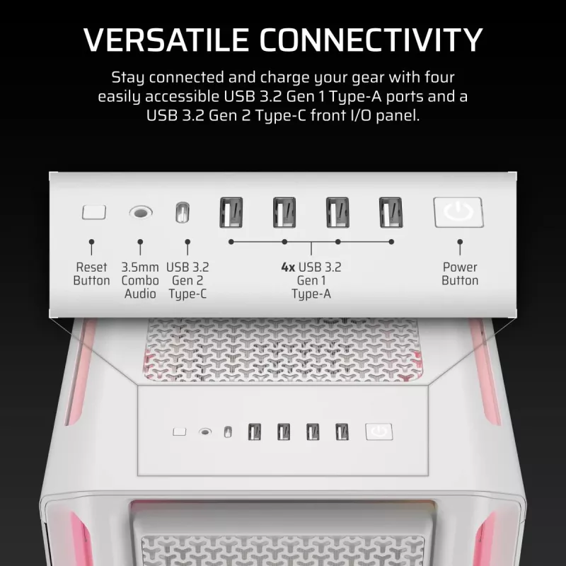 Case PC CORSAIR - 5000T LX RGB Midi-Tower (tempered Glass) bianco