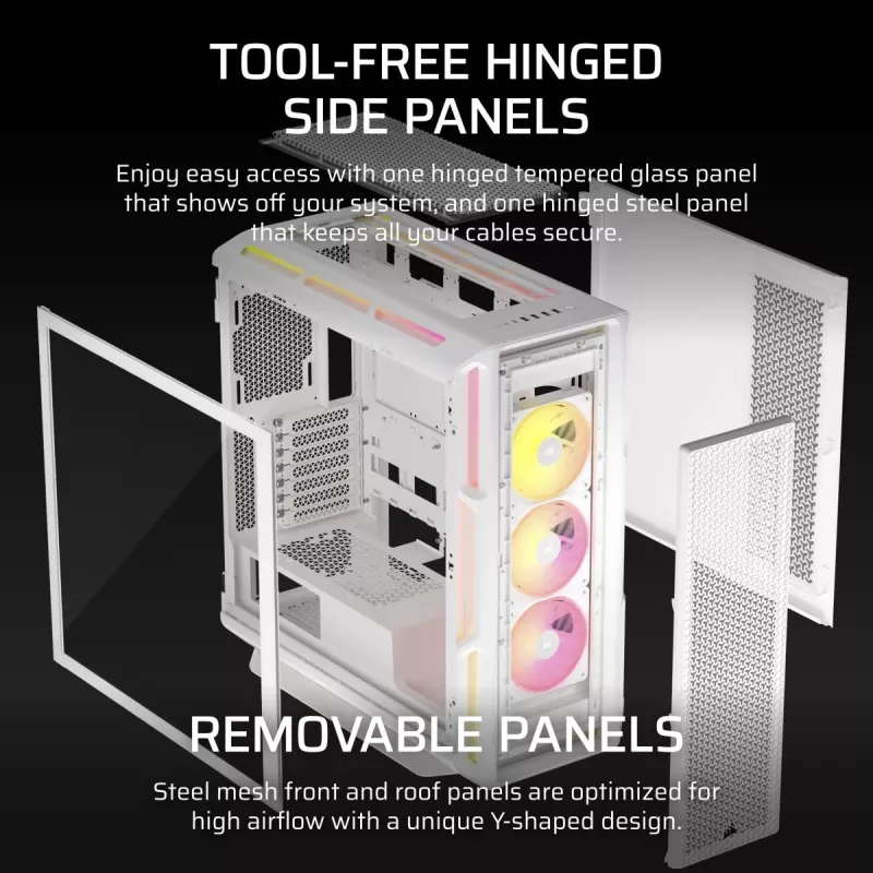 Case PC CORSAIR - 5000T LX RGB Midi-Tower (tempered Glass) bianco