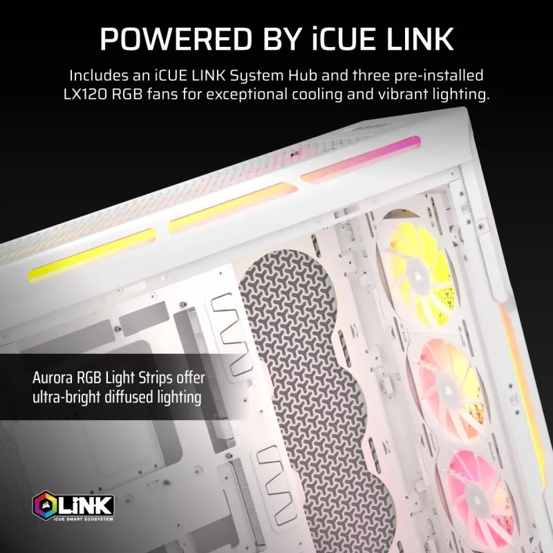 Case PC CORSAIR - 5000T LX RGB Midi-Tower (tempered Glass) bianco