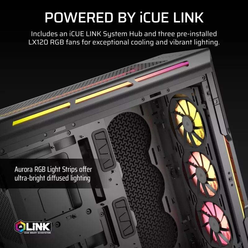 Case PC CORSAIR - Icue Link 5000t Lx RGB Mid-Tower High-Performance