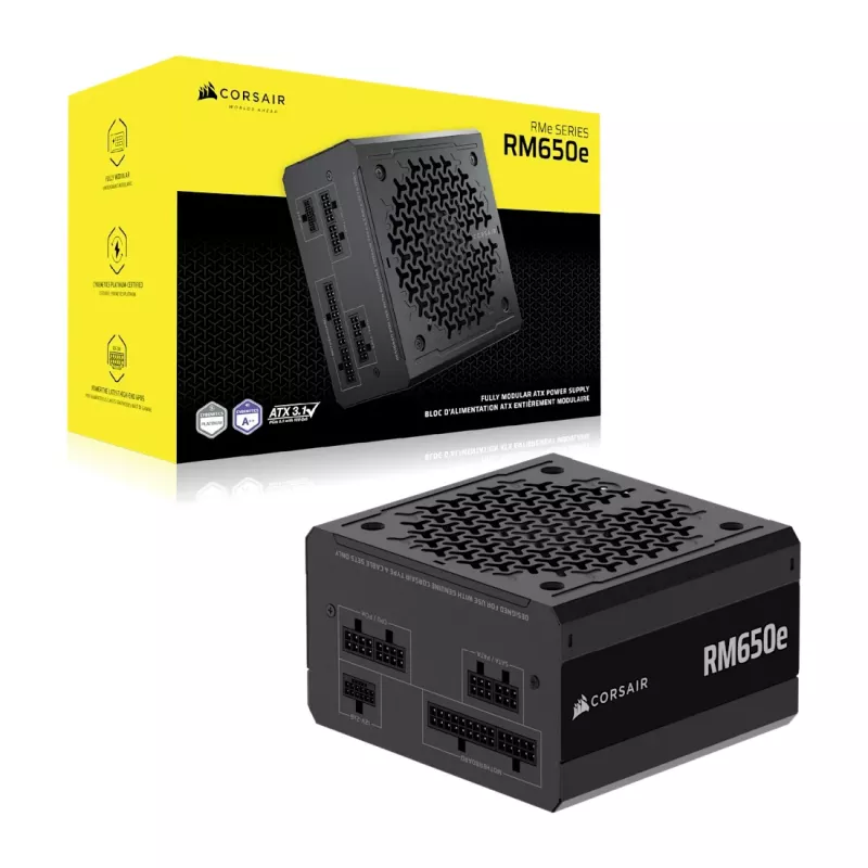 Alimentatore CORSAIR - serie RMe RM650e completamente modulare, silenzioso ATX 650W