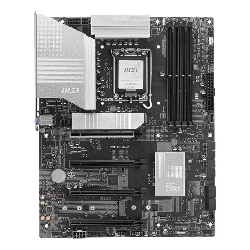 Scheda madre MSI PRO B860-P — Intel B860, LGA 1851, ATX, DDR5, 4 DIMM, 3×M.2, 5Gb LAN, HDMI 2.1