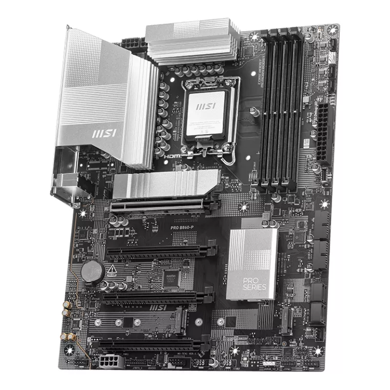 Scheda madre MSI PRO B860-P — Intel B860, LGA 1851, ATX, DDR5, 4 DIMM, 3×M.2, 5Gb LAN, HDMI 2.1