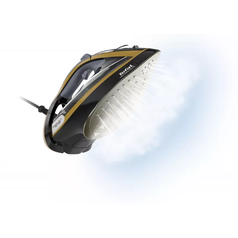 Tefal Ultimate Pure FV9847E0 ferro da stiro a secco e a vapore suola Durilium Airglide 3200 W nero, oro