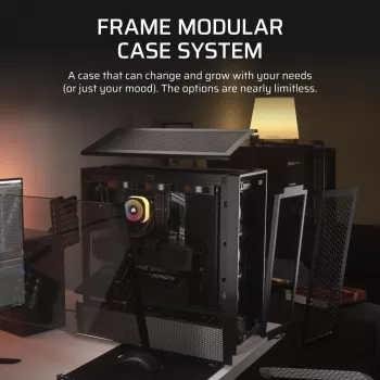 Case PC CORSAIR FRAME 4000D RS Midi Tower — nero, supporto EATX, vetro temperato, USB-C, 3 ventole frontali da 120 mm