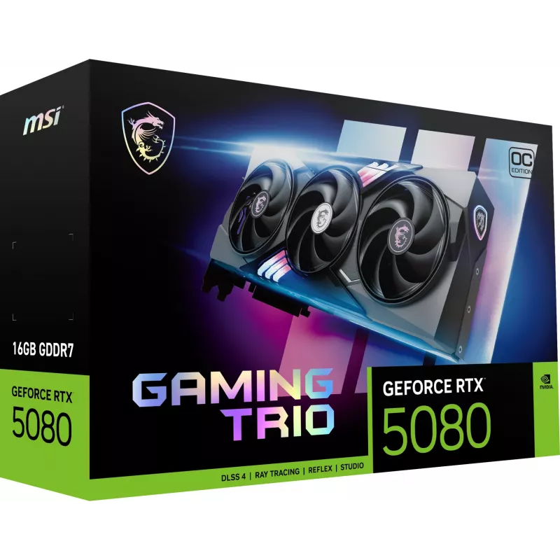 MSI GAMING GEFORCE RTX 5080 16G TRIO OC scheda grafica NVIDIA 16 GB GDDR7
