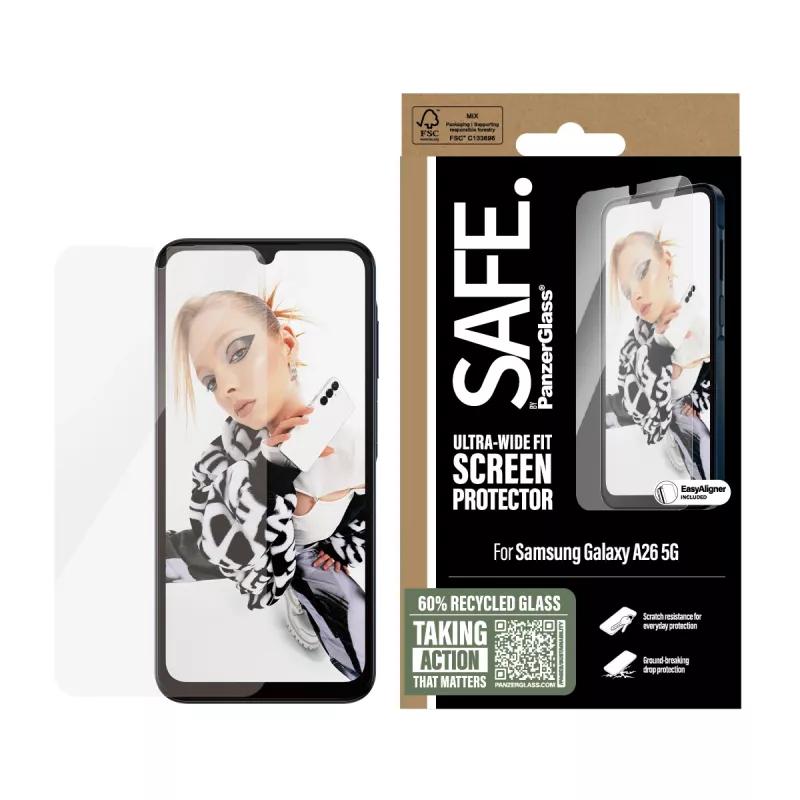 PanzerGlass SAFE. by ® pellicola protettiva display Samsung Galaxy A26 5G | Ultra-Wide Fit con EasyAligner