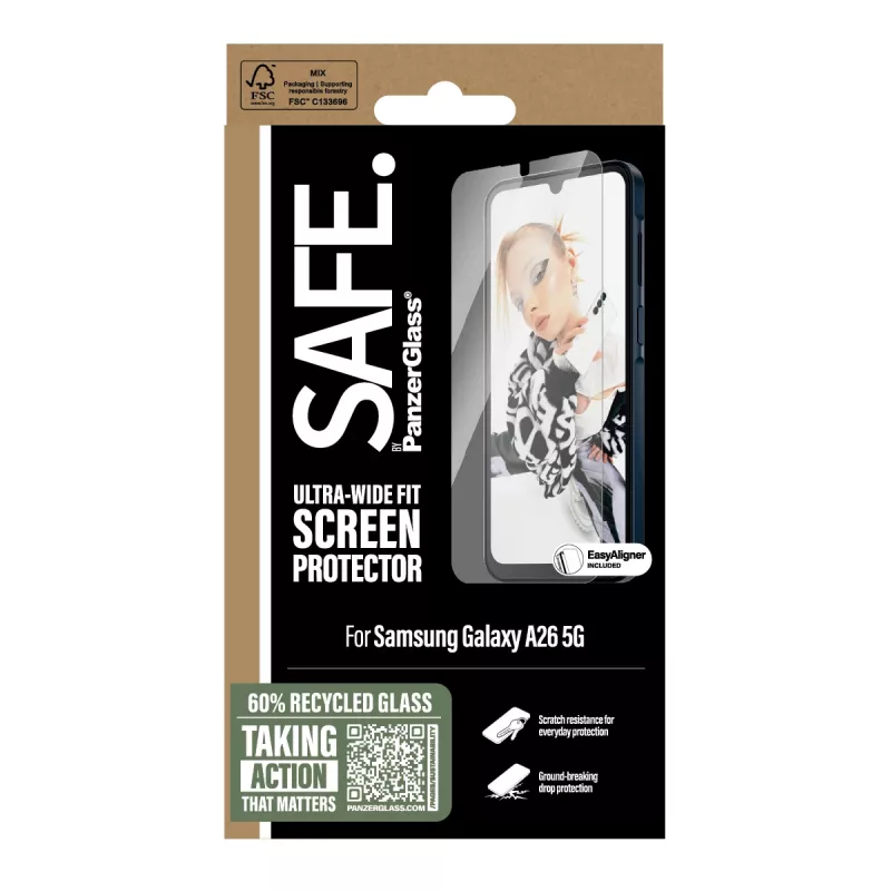 PanzerGlass SAFE. by ® pellicola protettiva display Samsung Galaxy A26 5G | Ultra-Wide Fit con EasyAligner
