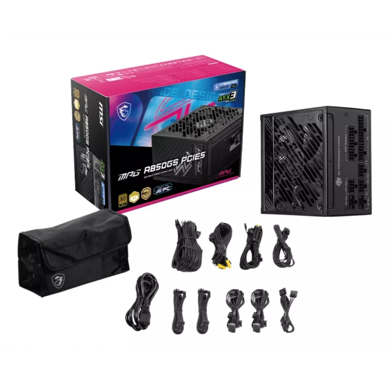 MSI MPG A850GS PCIE5 alimentatore 850 W 24-Pin ATX ATX nero