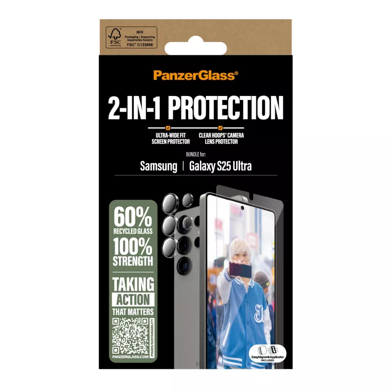 PanzerGlass ® pacchetto protezione 2-in-1 per Samsung Galaxy S25 Ultra
