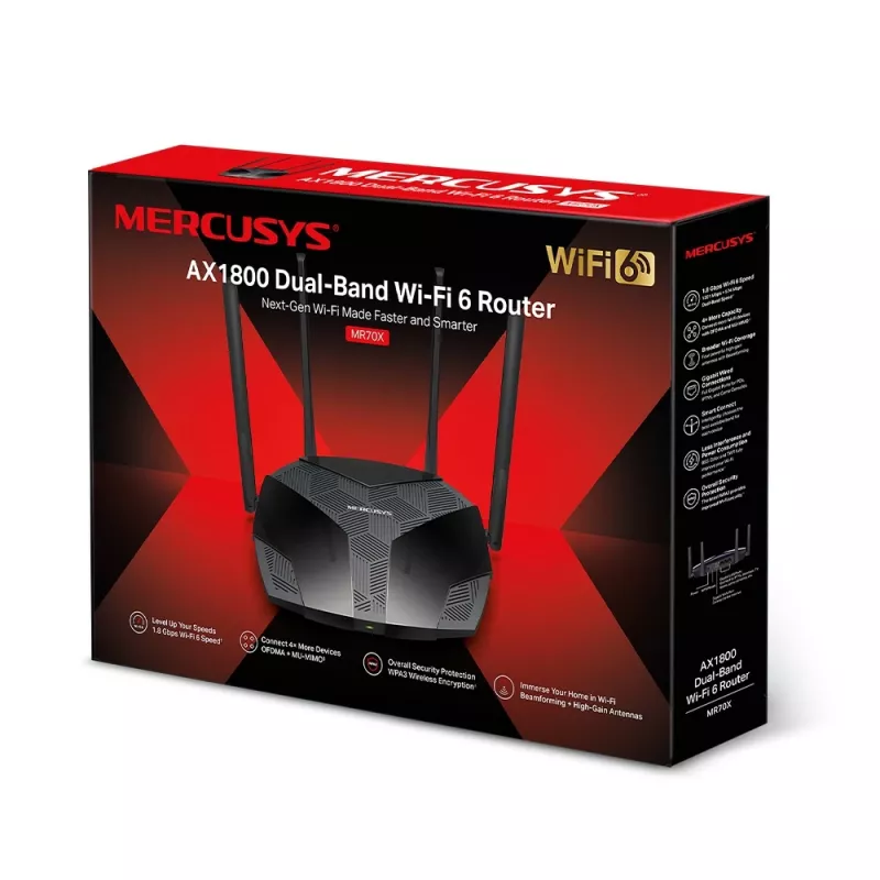 MERCUSYS MR70X router wireless Gigabit Ethernet dual band (2,4 GHz / 5 GHz) nero