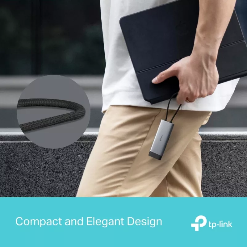 TP-Link UH5020C hub USB-C a 5 porte, HDMI 4K@60Hz, 100 W Power Delivery, 1x USB-C, 2x USB-A, 5 Gbps, alluminio, grigio
