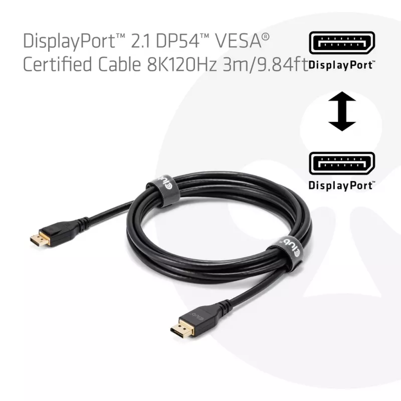 CLUB3D DisplayPort™ 2.1 DP54™ Cavo certificato VESA® 8K120Hz 3m/ 9.84ft