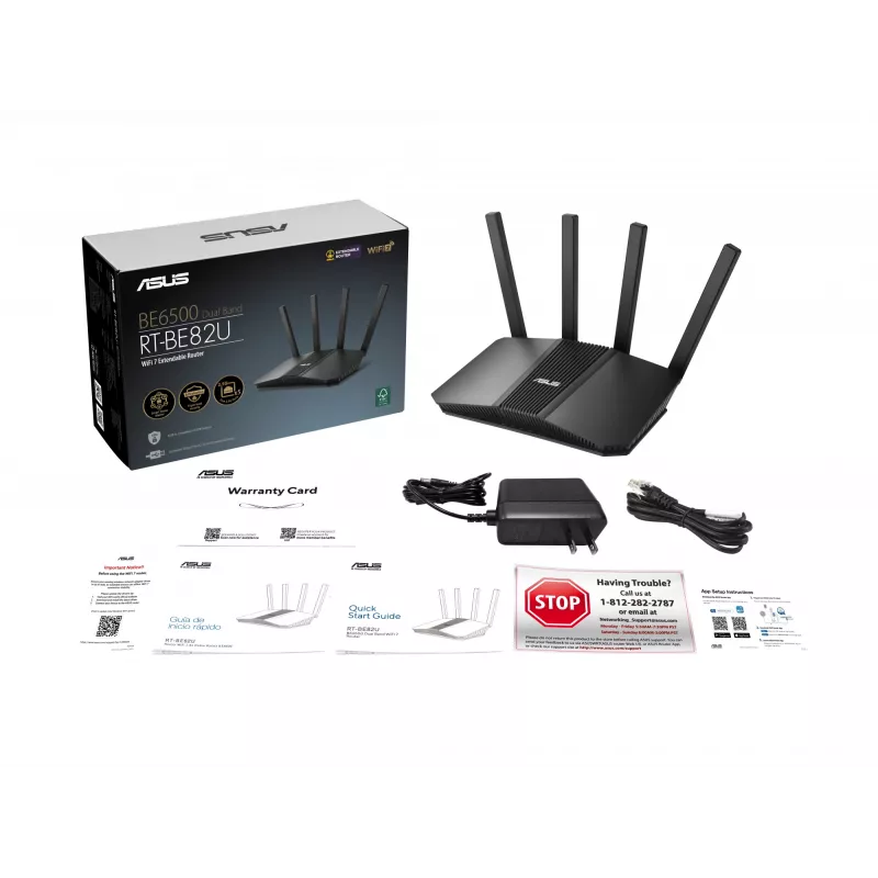 ASUS RT-BE82U BE6500 Router WLAN 2,5 Gigabit Ethernet Dualband (2,4 GHz / 5 GHz) nero