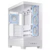 Case PC ASUS A31 Plus TG ARGB WHITE Midi Tower — ATX, vetro temperato, ARGB, 3x120mm + 1x120mm ventole, GPU 38 cm, dissipatore CPU 165 mm