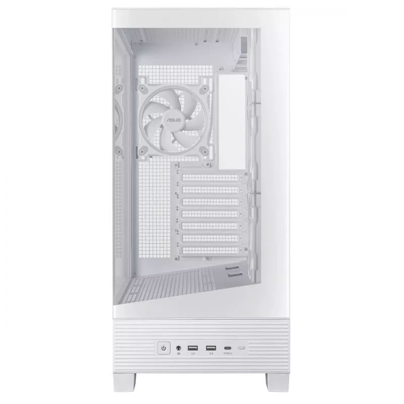 Case PC ASUS A31 Plus TG ARGB WHITE Midi Tower — ATX, vetro temperato, ARGB, 3x120mm + 1x120mm ventole, GPU 38 cm, dissipatore CPU 165 mm