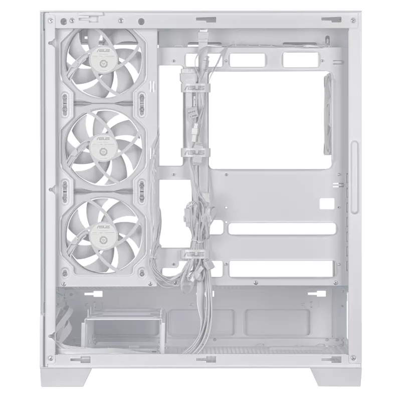 Case PC ASUS A31 Plus TG ARGB WHITE Midi Tower — ATX, vetro temperato, ARGB, 3x120mm + 1x120mm ventole, GPU 38 cm, dissipatore CPU 165 mm