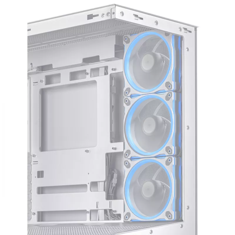 Case PC ASUS A31 Plus TG ARGB WHITE Midi Tower — ATX, vetro temperato, ARGB, 3x120mm + 1x120mm ventole, GPU 38 cm, dissipatore CPU 165 mm