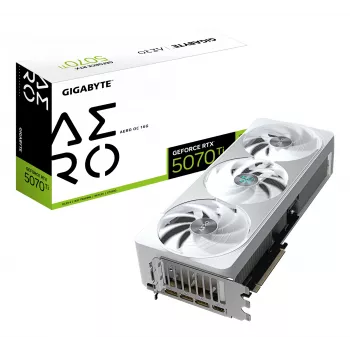 Scheda grafica GIGABYTE GeForce RTX 5070 Ti 16GB GDDR7, PCIe 5.0, 8960 CUDA, 30000 MHz, 256-Bit, WINDFORCE 3X, bianco