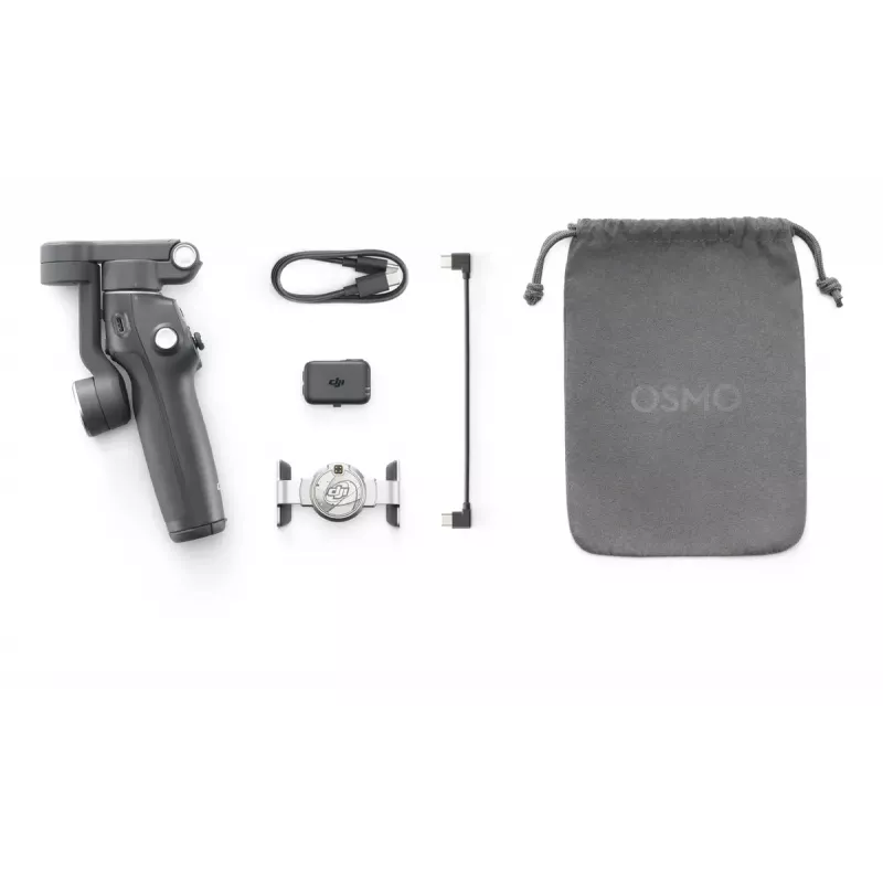 DJI Osmo Mobile 7P gimbal per smartphone, stabilizzazione a 3 assi, ActiveTrack 7.0, asta telescopica, Bluetooth 5.3, grigio scuro