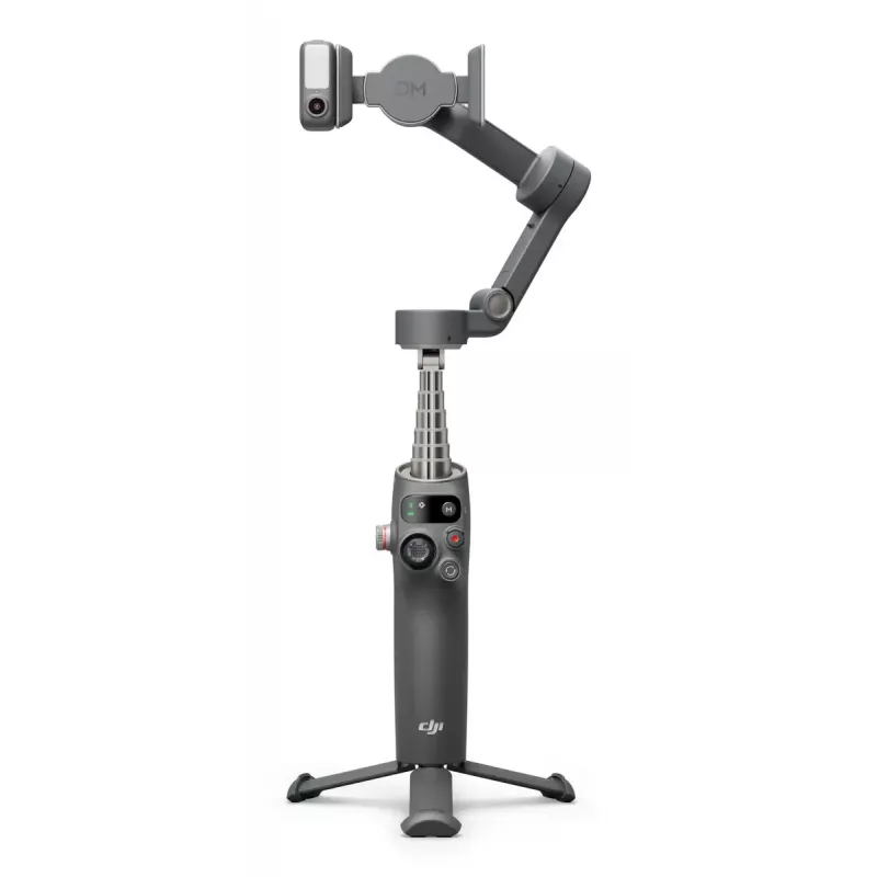 DJI Osmo Mobile 7P gimbal per smartphone, stabilizzazione a 3 assi, ActiveTrack 7.0, asta telescopica, Bluetooth 5.3, grigio scuro
