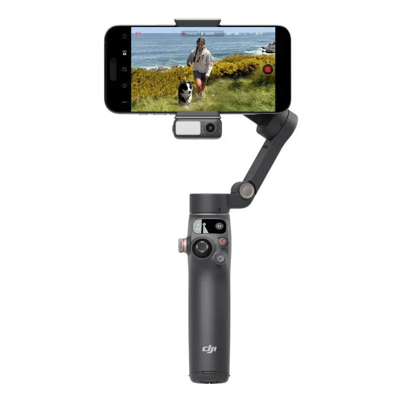 DJI Osmo Mobile 7P gimbal per smartphone, stabilizzazione a 3 assi, ActiveTrack 7.0, asta telescopica, Bluetooth 5.3, grigio scuro