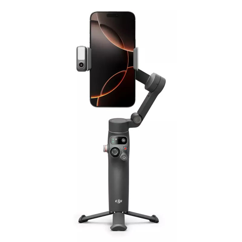 DJI Osmo Mobile 7P gimbal per smartphone, stabilizzazione a 3 assi, ActiveTrack 7.0, asta telescopica, Bluetooth 5.3, grigio scuro