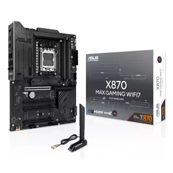 Scheda madre ASUS X870 MAX GAMING WIFI7 ATX — AMD X870, socket AM5, DDR5, 4 DIMM, 256 GB, Wi‑Fi 7, Bluetooth 5.4, 3 M.2, 2x USB4 Gen3x2