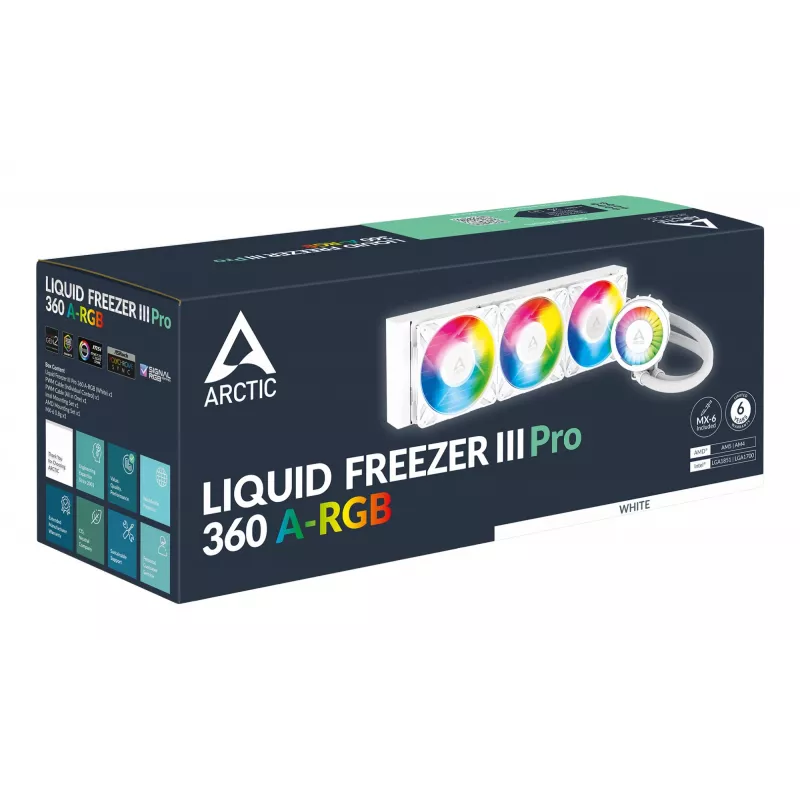 ARCTIC Liquid Freezer III Pro 360 A-RGB (bianco) - dissipatore CPU all-in-one multi-compatibile con A-RGB