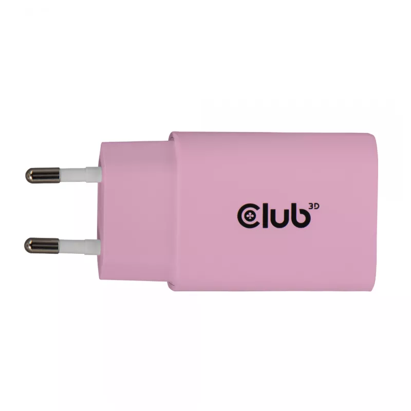 CLUB3D caricabatterie USB C 2 pezzi 30 Watt bianco, per interni, AC, rosa