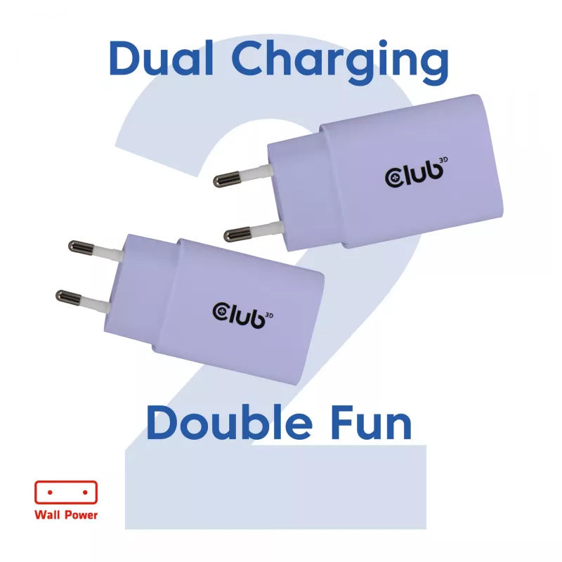 Alimentatore club 3d caricabatterie USB-C 30W confezione da 2 compatto per cellulari e tablet