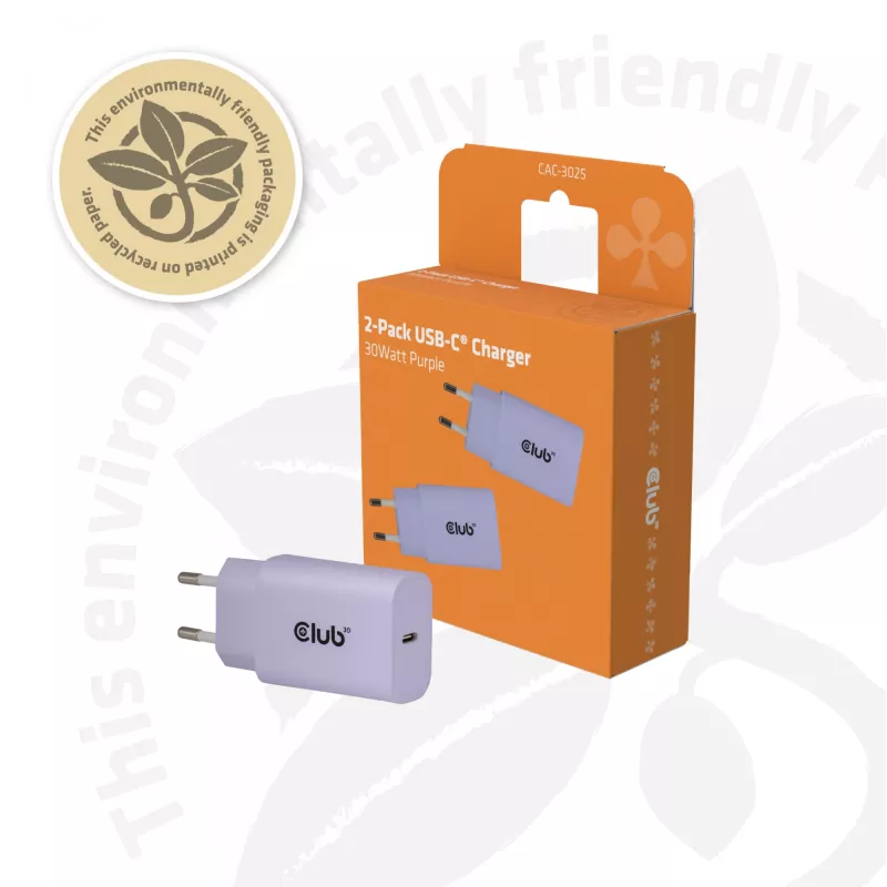 Alimentatore club 3d caricabatterie USB-C 30W confezione da 2 compatto per cellulari e tablet